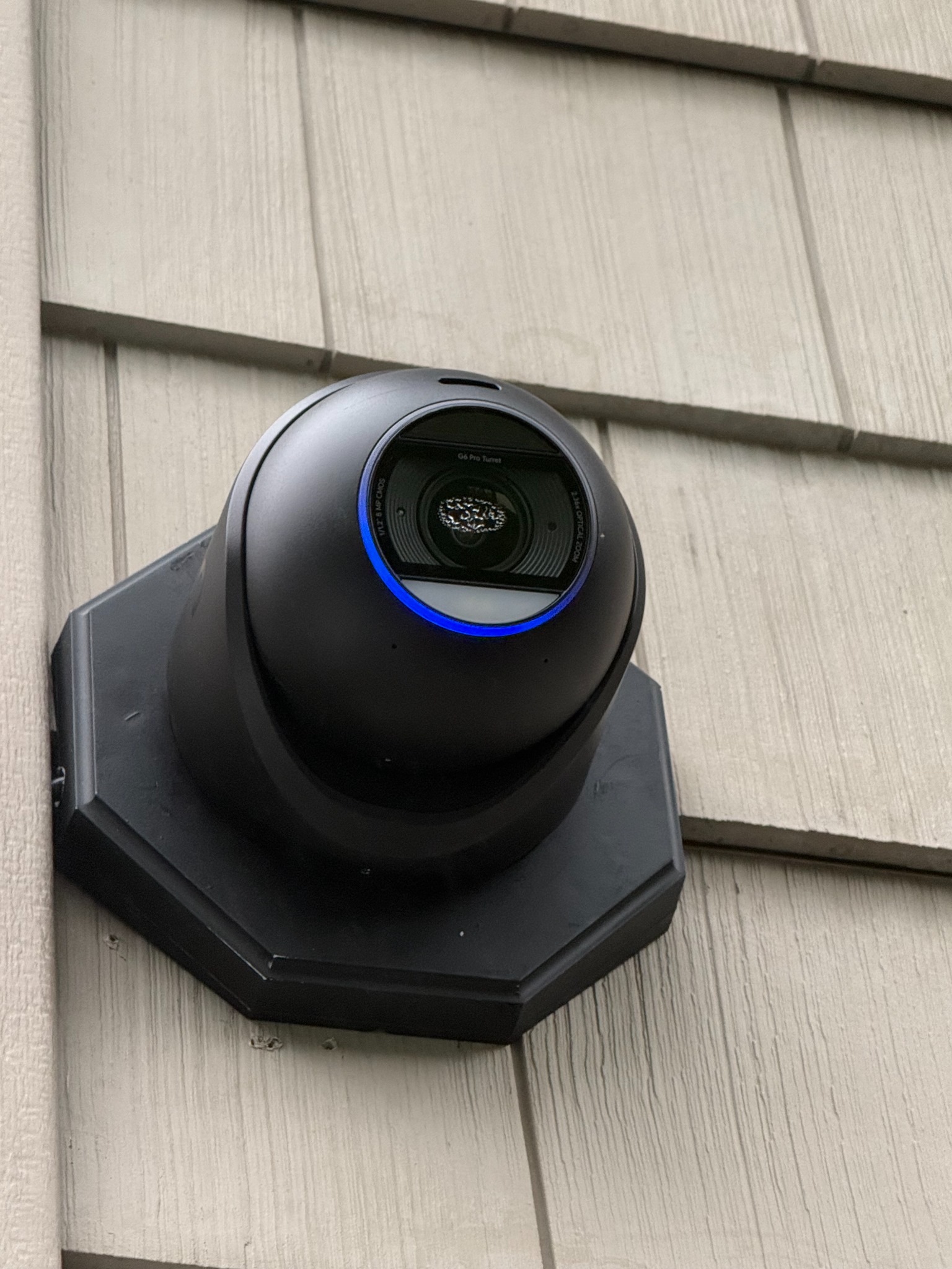 UniFi Protect G6 Pro Turret installed at an Edison New Jersey residence